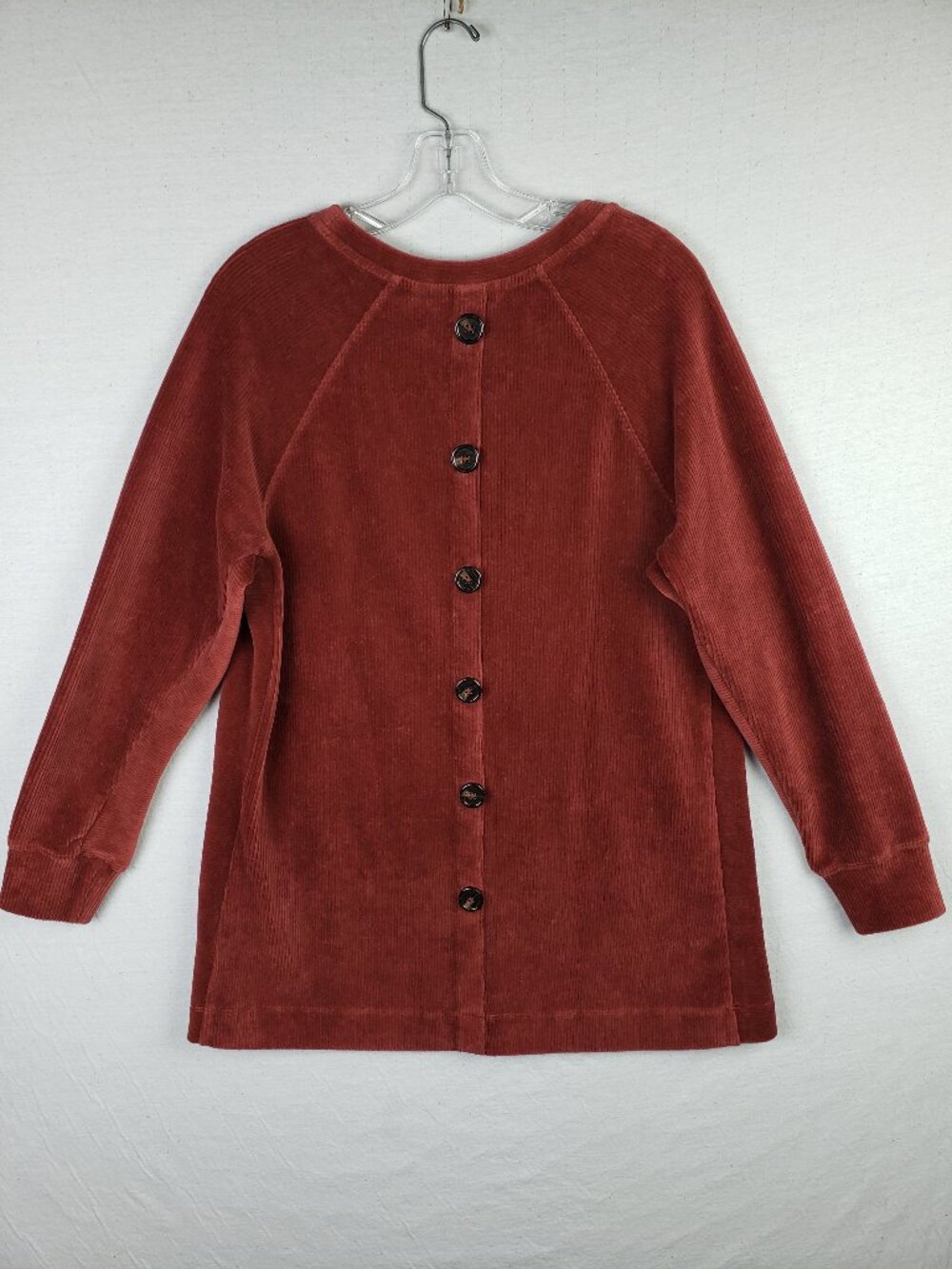 Soft Surroundings Corduroy Tunic Pullover Button Back size M Boho Lagenlook